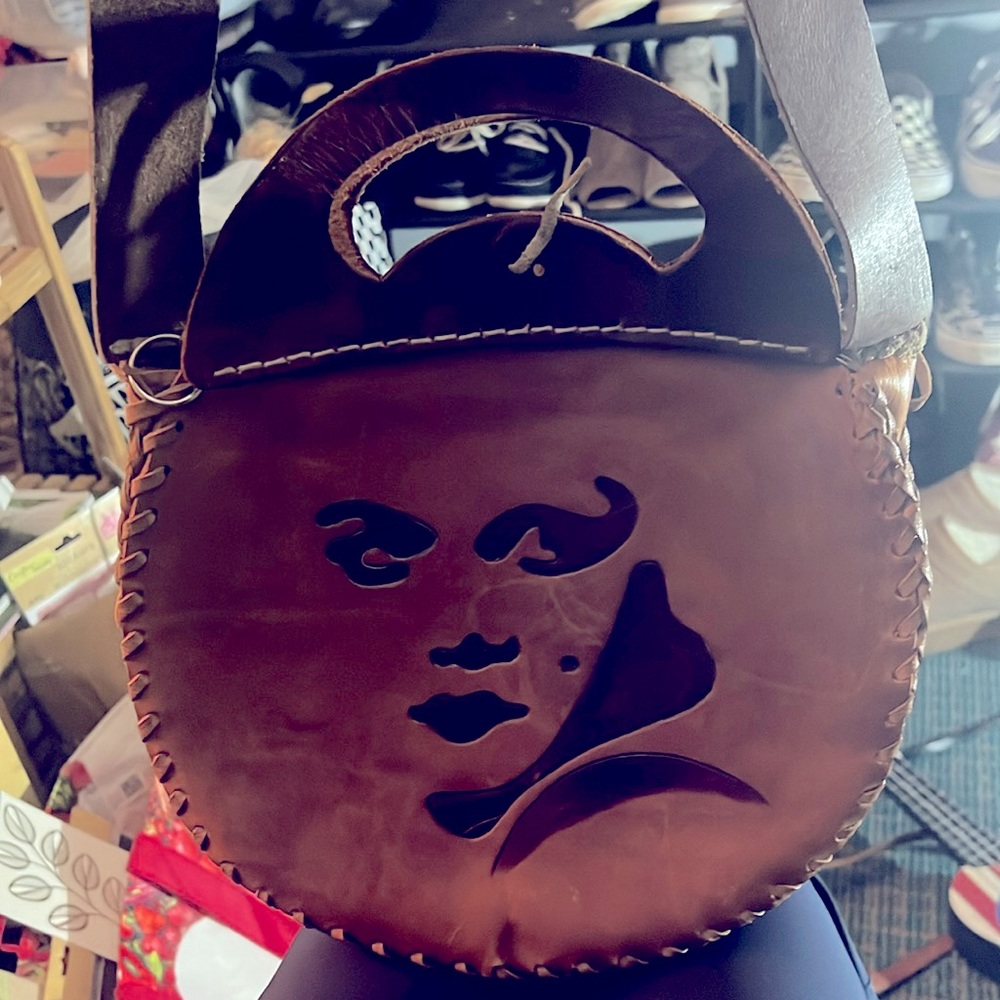 RARE VINTAGE handmade leather satchel
